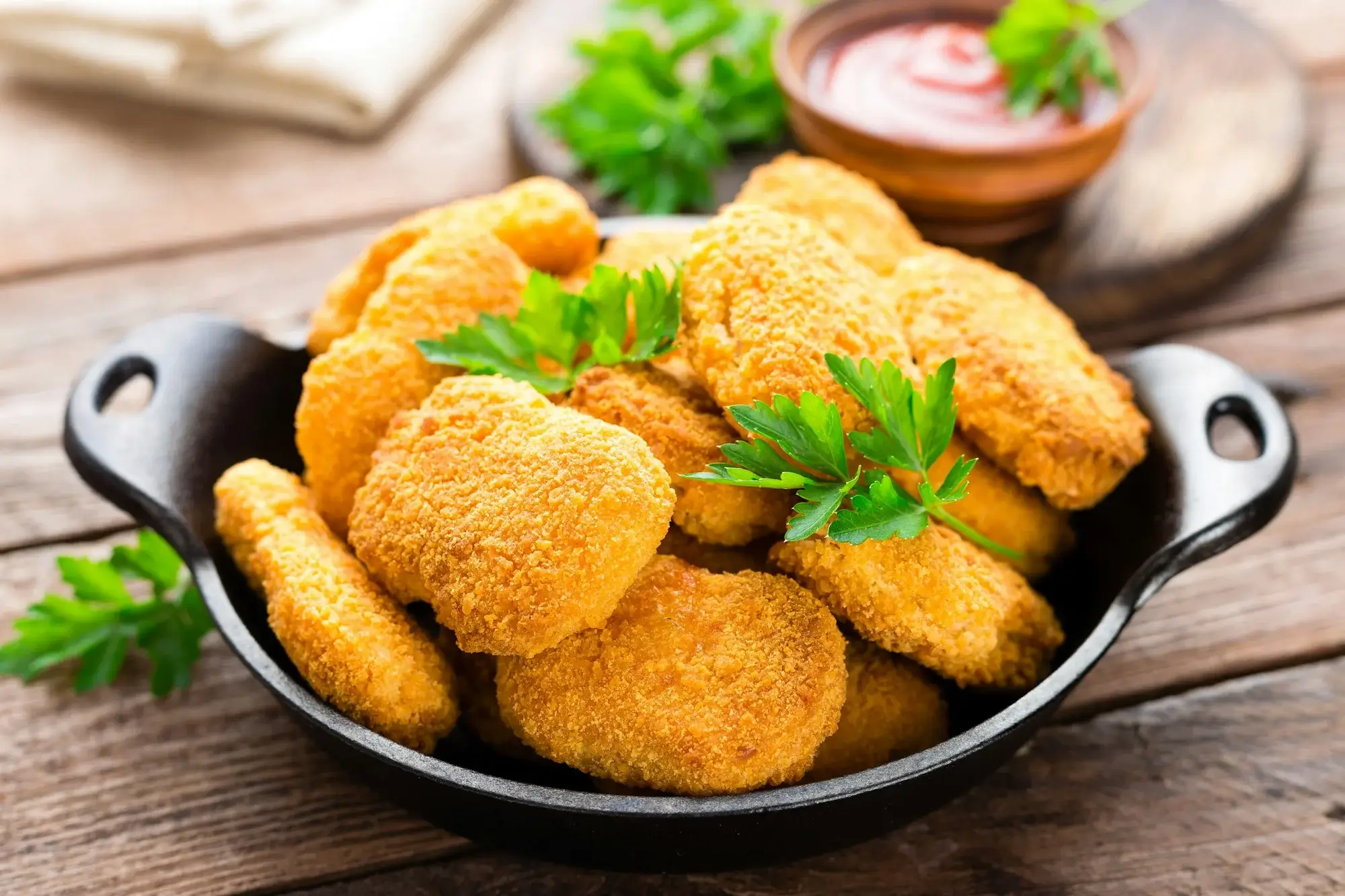 Sprøde nuggets tilberedt i airfryer