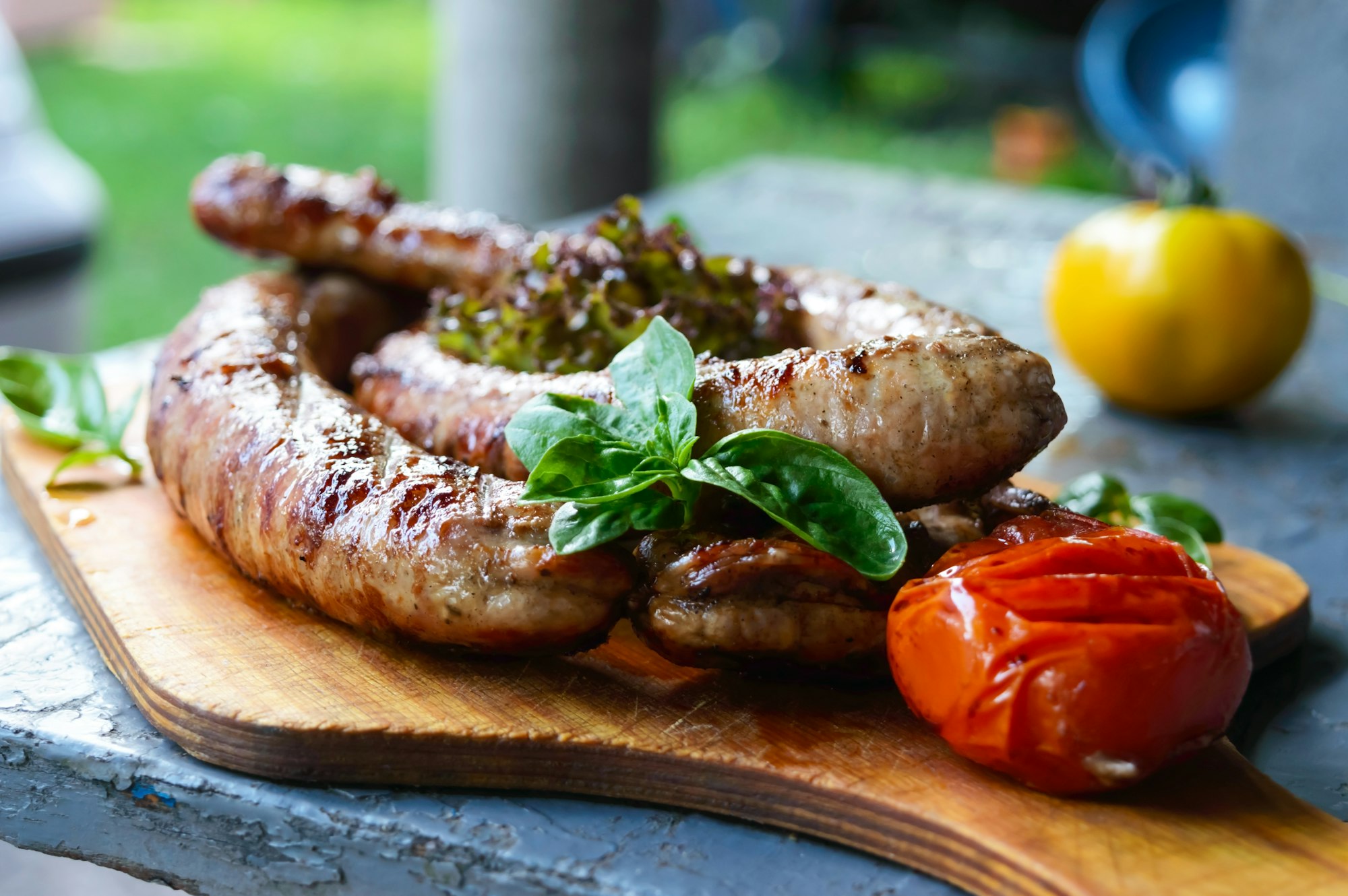 Saftig medisterpølse med sprød overflade tilberedt i airfryer