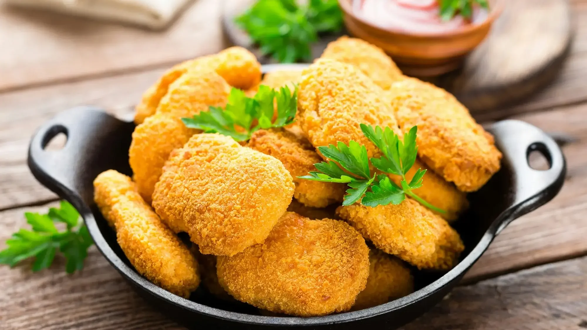 Sprøde nuggets tilberedt i airfryer